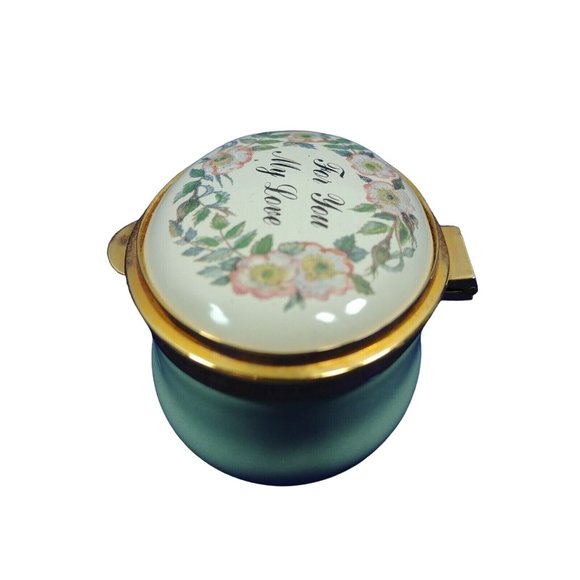 Pill Box Staffordshire Enamels "Old Hall" Collection with Hinged Lid - Picture 4 of 9